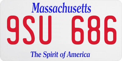 MA license plate 9SU686