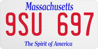 MA license plate 9SU697
