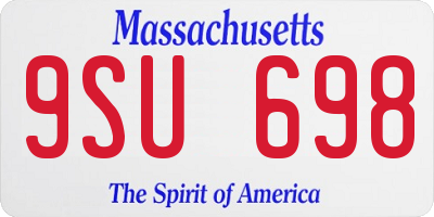 MA license plate 9SU698