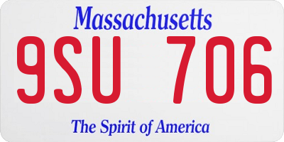 MA license plate 9SU706