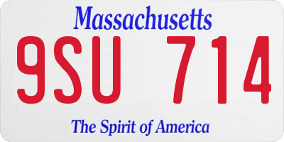 MA license plate 9SU714