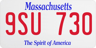 MA license plate 9SU730