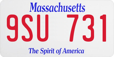 MA license plate 9SU731