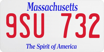 MA license plate 9SU732