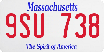 MA license plate 9SU738