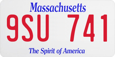 MA license plate 9SU741