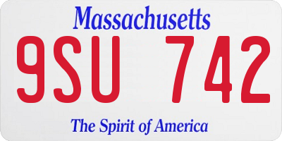 MA license plate 9SU742