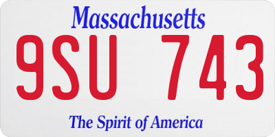 MA license plate 9SU743
