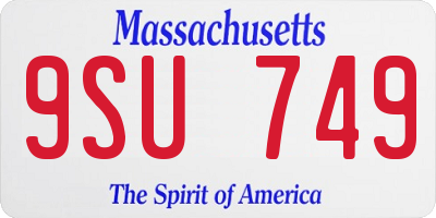 MA license plate 9SU749