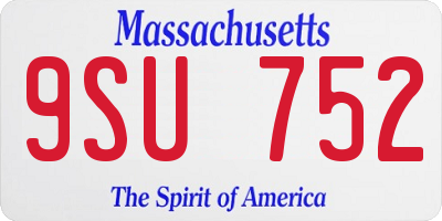 MA license plate 9SU752