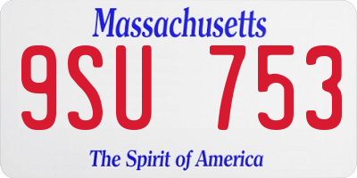 MA license plate 9SU753