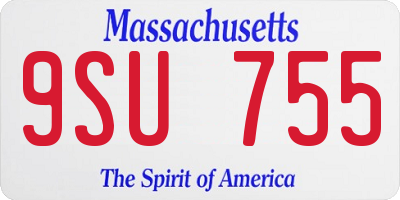 MA license plate 9SU755