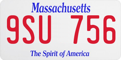MA license plate 9SU756