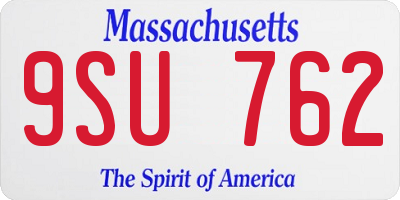 MA license plate 9SU762