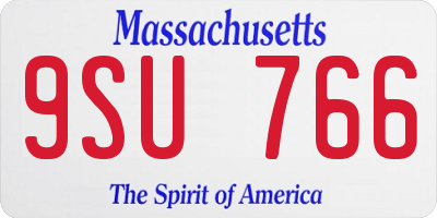MA license plate 9SU766