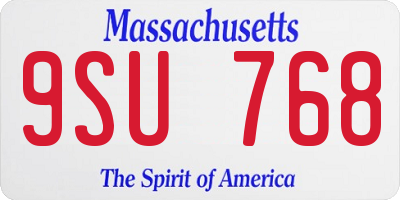 MA license plate 9SU768