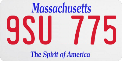 MA license plate 9SU775