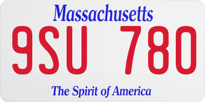 MA license plate 9SU780