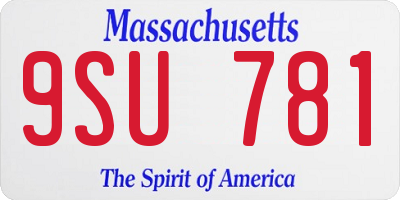 MA license plate 9SU781