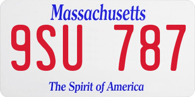 MA license plate 9SU787