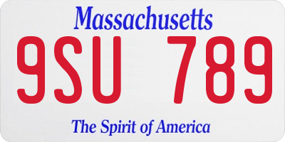 MA license plate 9SU789