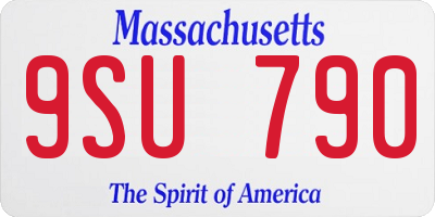 MA license plate 9SU790
