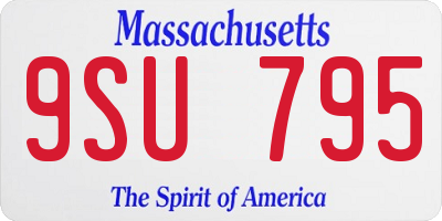 MA license plate 9SU795