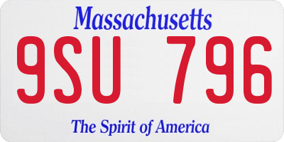 MA license plate 9SU796