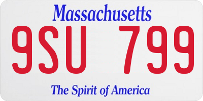 MA license plate 9SU799
