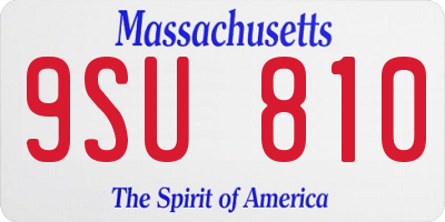 MA license plate 9SU810