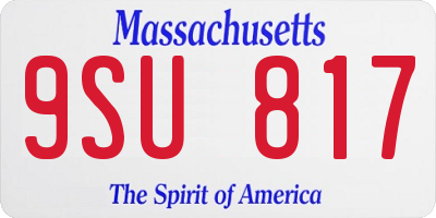 MA license plate 9SU817