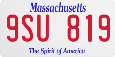 MA license plate 9SU819
