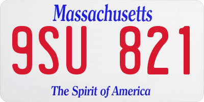 MA license plate 9SU821