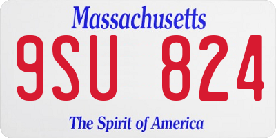 MA license plate 9SU824