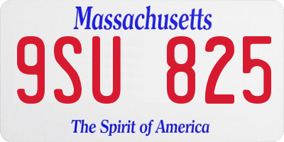MA license plate 9SU825