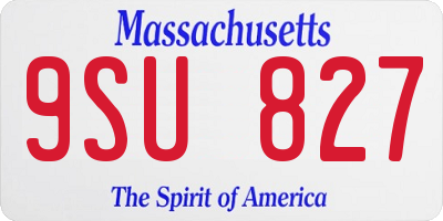 MA license plate 9SU827