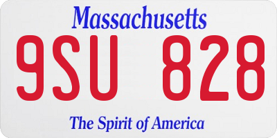 MA license plate 9SU828