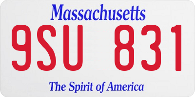 MA license plate 9SU831