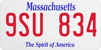 MA license plate 9SU834