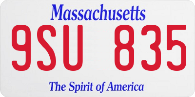 MA license plate 9SU835