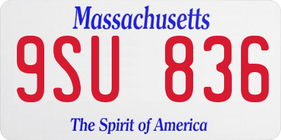 MA license plate 9SU836