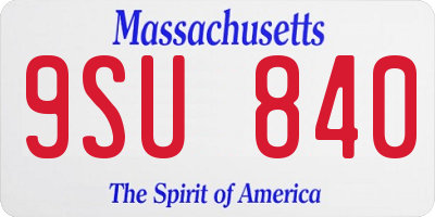 MA license plate 9SU840