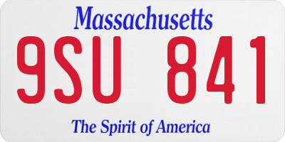 MA license plate 9SU841