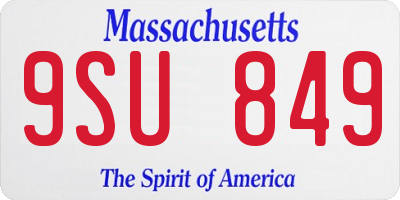 MA license plate 9SU849