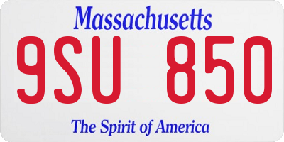 MA license plate 9SU850