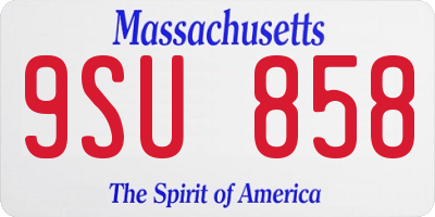 MA license plate 9SU858