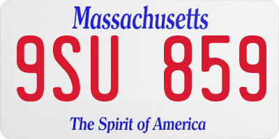 MA license plate 9SU859