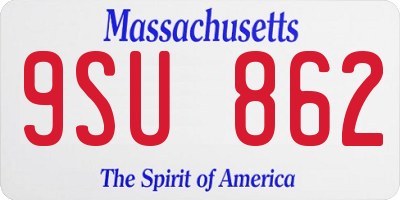MA license plate 9SU862