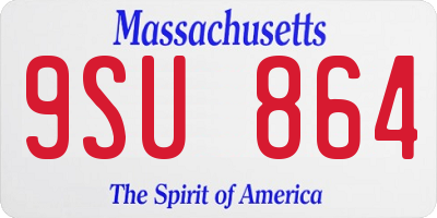 MA license plate 9SU864