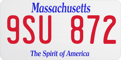 MA license plate 9SU872